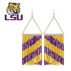 LSU Football GAME DAY Seed Beaded Earrings